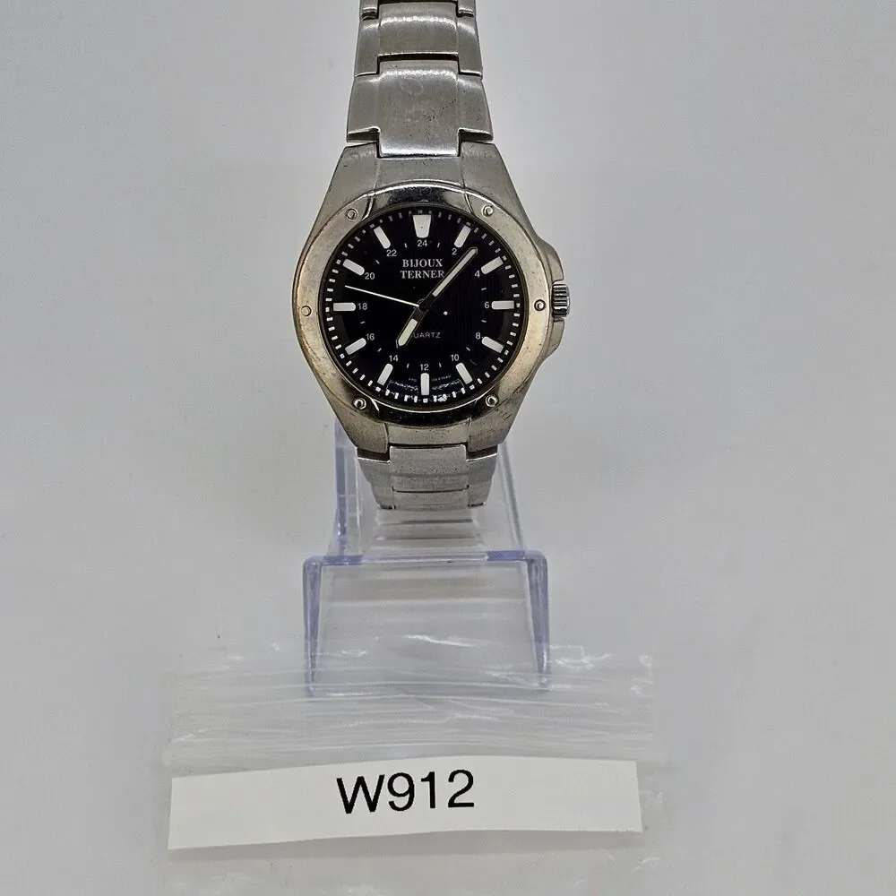 Bijoux Terner Field Men's Watch 38MM Black Dial‎ Gray Band 7.5